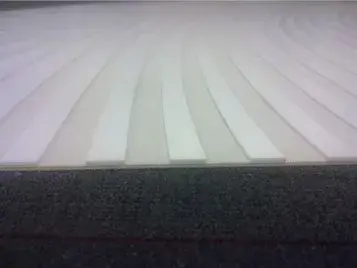 Milled grooves in curved belts