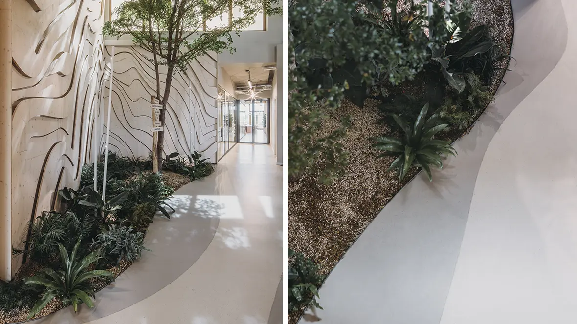 Bever hoofdkantoor met Marmoleum Cocoa op de vloer
