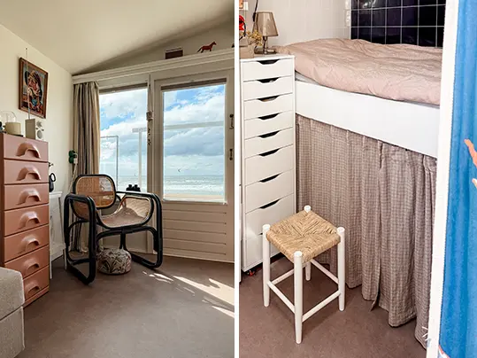 Strandhuisje met op de vloer Novilon vtwonen Mirre