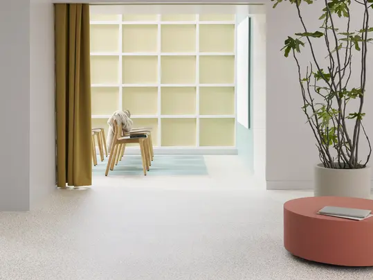 90400 | multicoloured mini terrazzo, 0848 | sea green uni